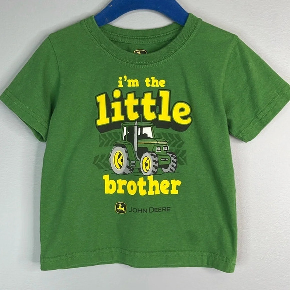 JOHN DEERE I’m the Little Brother Green Graphic Crewneck Tee Size 18M - Picture 9 of 9